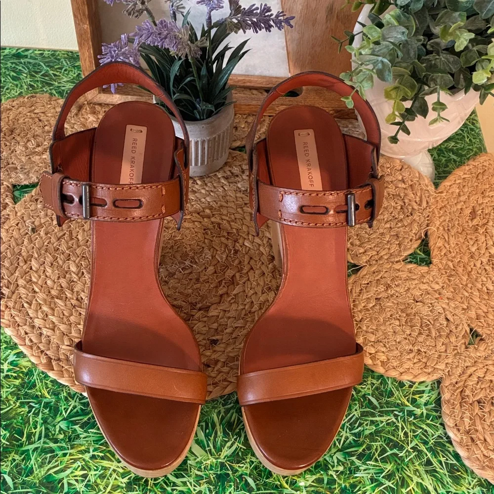 Reed Krakoff Brown Leather Platform Sandals